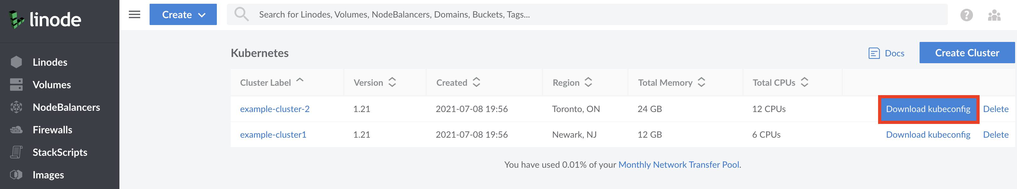 Download your cluster’s kubeconfig